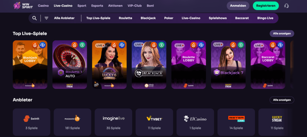 WinSpirit Live Casino