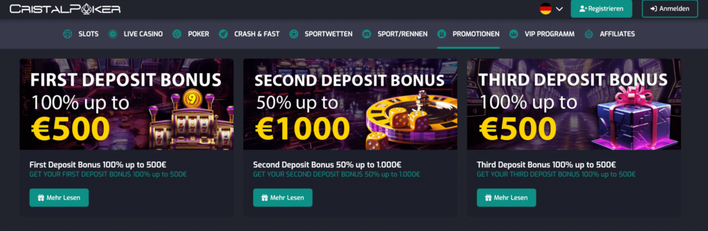 Cristalpoker-Promotions