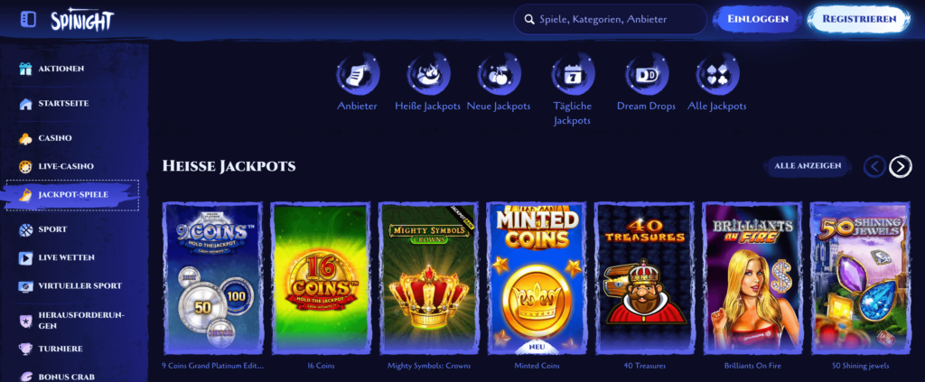 Spinight Casino Jackpots