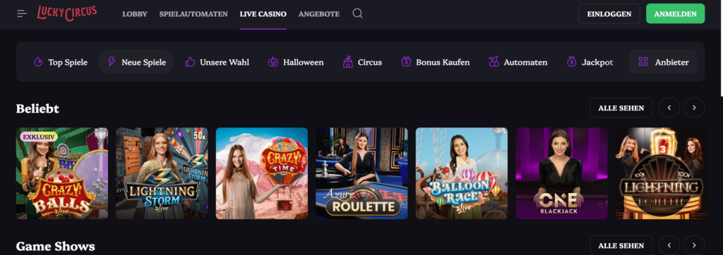 LuckyCircus LiveGames